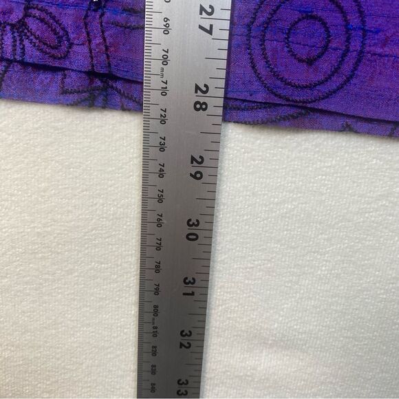 Bleu Bayou 100% Silk Beaded And Embroidered Purple Button Front Top Size XL - Picture 12 of 13